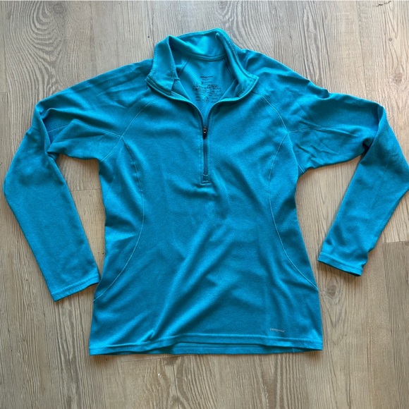 Patagonia 44451 Womens Capilene 3 Midweight Zip-Neck Turquoise Teal jacket small - Picture 1 of 7